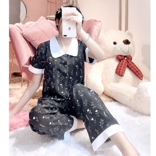ĐỒ BỘ MẶC NHÀ PYJAMA HOA CỔ SEN LỤA 100D (NHIỀU MẪU)