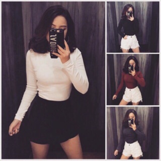 Áo len gân body cổ tròn