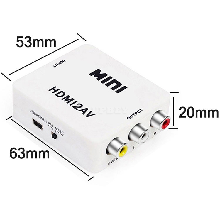 Bộ chuyển đổi HDMI to AV MINI HDMI2AV- Tặng 1 cáp HDMI dài 1,5m+1 dây AV3-3 dài 1,5m