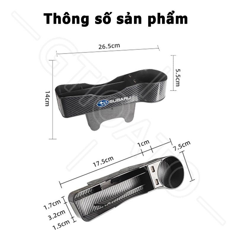 GTIOATO Khay Để Đồ Khe Ghế Ô Tô Khay ĐựNg Đồ Ô Tô Khay Đựng Đồ Đa Năng Cắm Khe Ghế Xe Sợi Carbon Khay Đựng Đồ Khe Ghế Ô Tô Đồ Đa Năng Cắm Khe Ghế Ô Tô Phụ KiệN Ô Tô Cho Subaru Forester Outback XV Impreza WRX STI Levorg BRZ