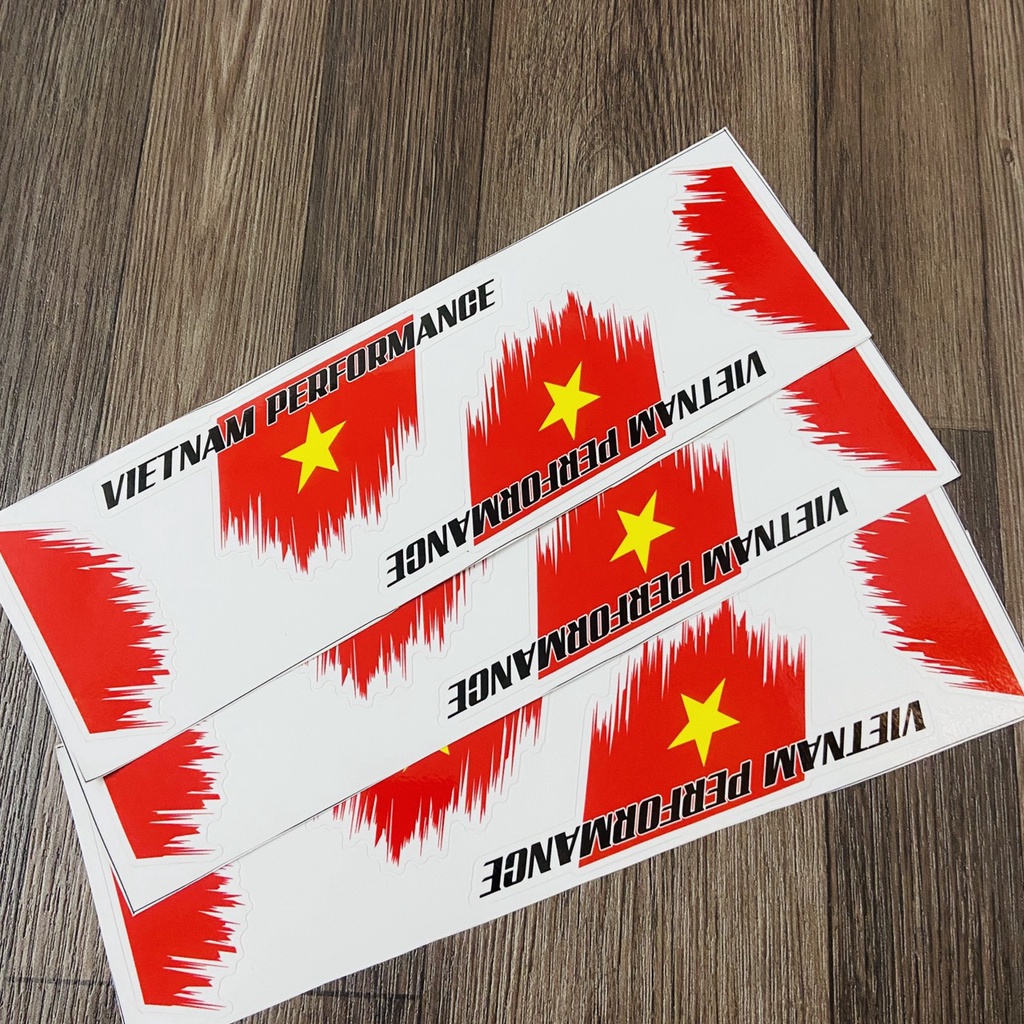 (VIỆT NAM CHIẾN THẮNG) BỘ TEM CỜ VIỆT NAM DÁN DỌC CHỮ TÊN XE MÁY