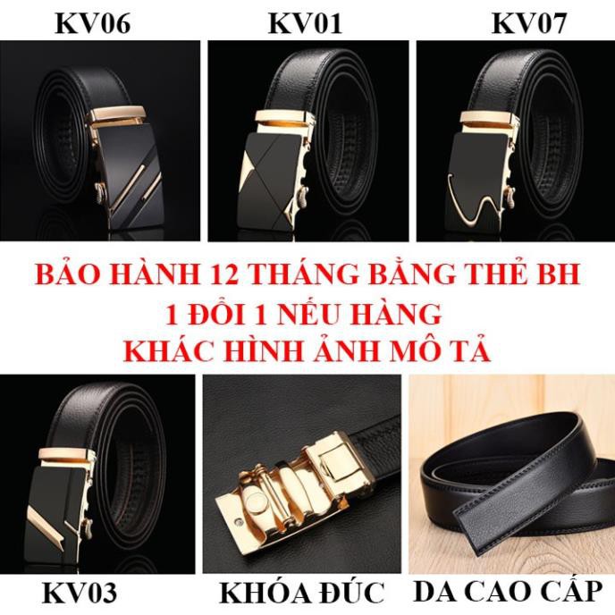 [HÀNG HIỆU] Thắt Lưng Da Nam Khóa Tự Động Dây Nịt Nam Da Cao Cấp 100% Chính Hãng Mạ Vàng Bạc Nam Tính