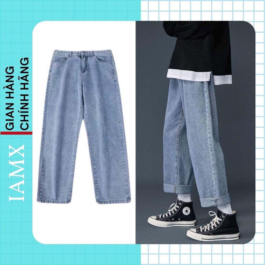 Quần jean nam, quần bò, jean baggy nam SR01, ống suông rộng