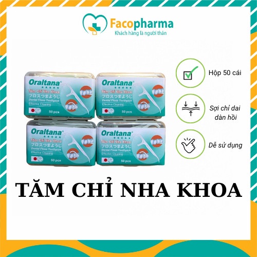 Tăm Chỉ Nha Khoa Oraltana Nhật Bản tiệt trùng chính hãng hộp 50 cái