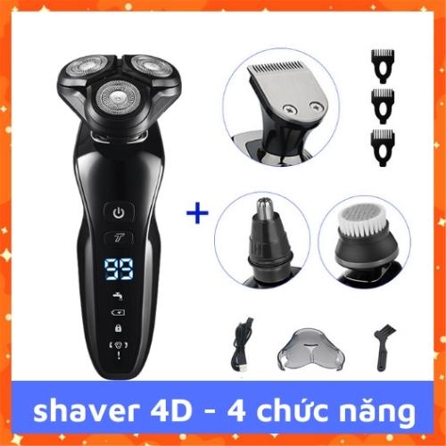 Máy cạo râu đa năng chống nước SHAVER 4D thế hệ 1,thế hệ 3 chỉnh tốc độ cạo và màn led cao cấp công nghệ cao