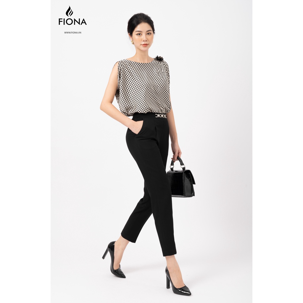 Quần tây nữ dáng Baggy FIONA, Quần Công Sở Nữ kẹp mặt đai trang trí F351323