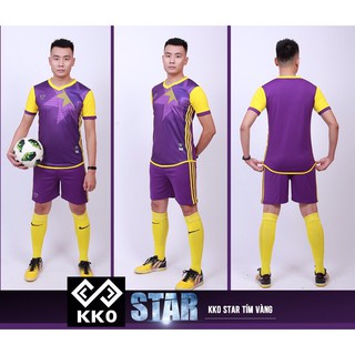 Đồ đá banh Star Tím, chất liệu vải mè cao cấp,thoát hút mồ hôi cao