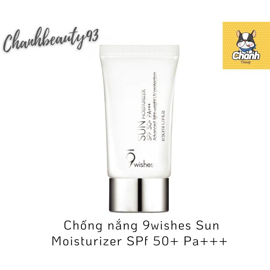 Kem chống nắng 9 Wishes Sun Moisturizer SPF 50+ PA+++ 50 mL (Móp Hợp)