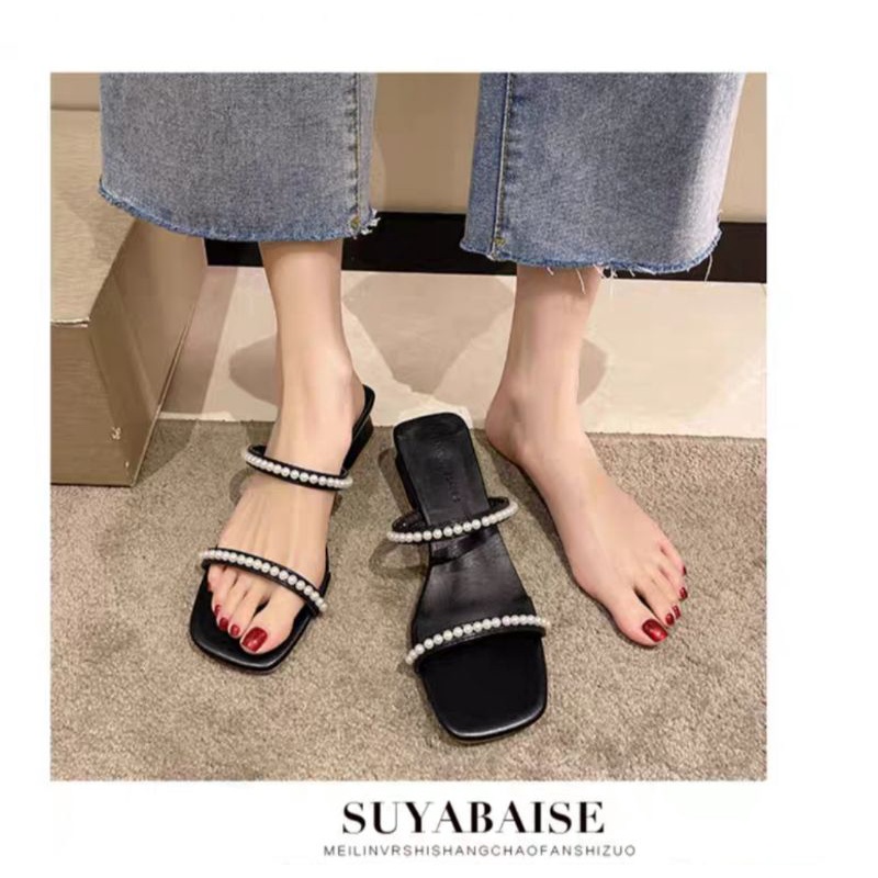 Dép sandal 3cm đính ngọc thời trang mã V9