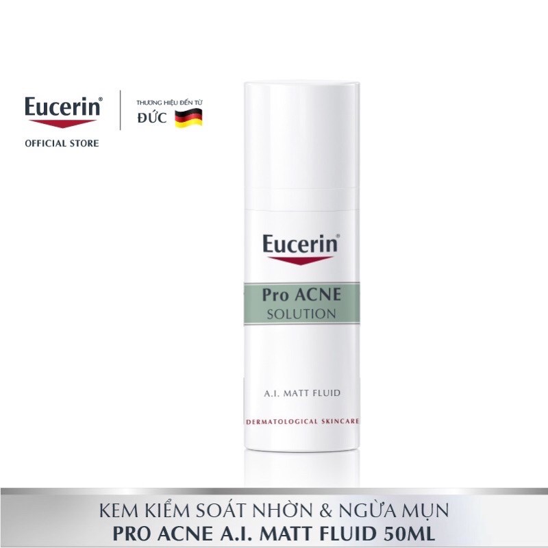 Kem Dưỡng Eucerin Pro ACNE Solution A.I Matt Fluid Kiểm Soát Nhờn & Giảm Mụn 50ml