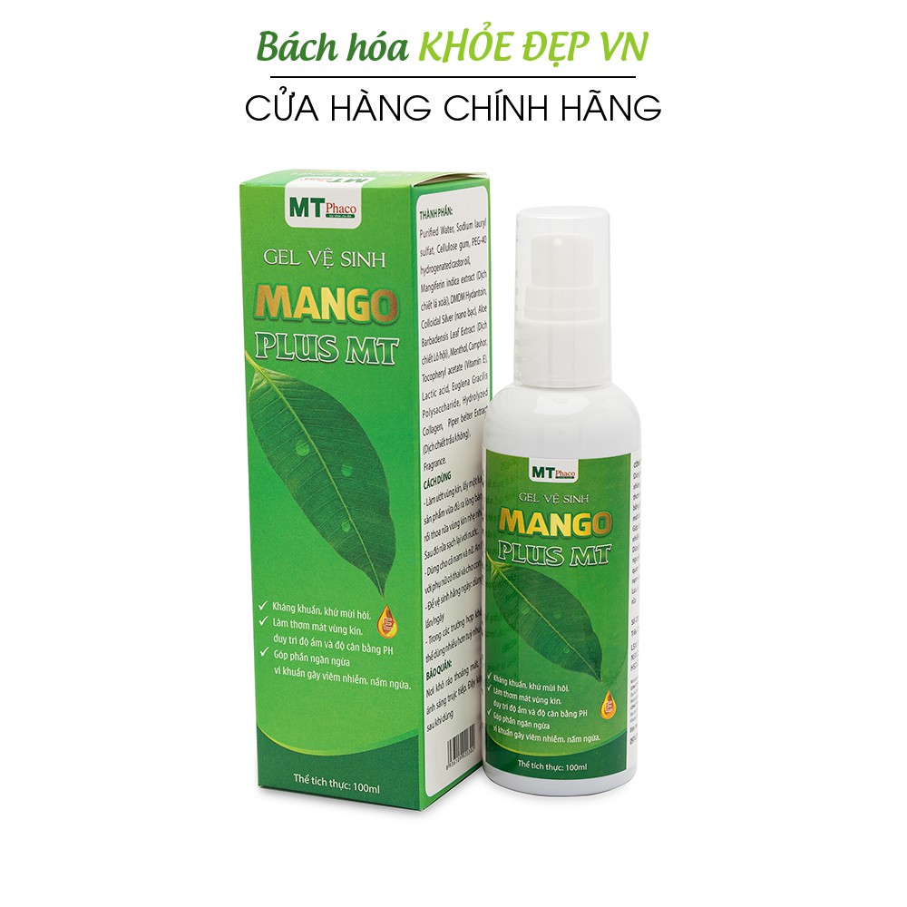 Gel vệ sinh phụ nữ tinh chất xoài Mango Plus MT - Chai 100ml [Gel vệ sinh Mango Plus MT]