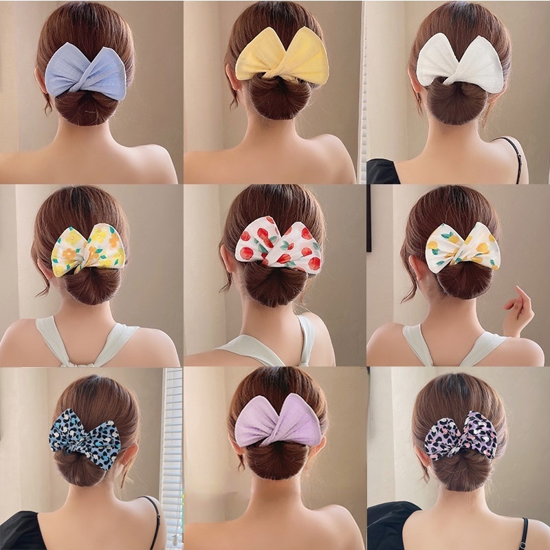 Kẹp Tóc Đính Nơ Và Quả Cầu Xinh Xắn Phong Cách Hàn Quốc Dành Cho Nữ