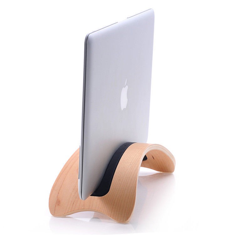 Stand/ Giá đỡ gỗ cắm dọc Macbook dùng để trích xuất ra màn hình ngoài