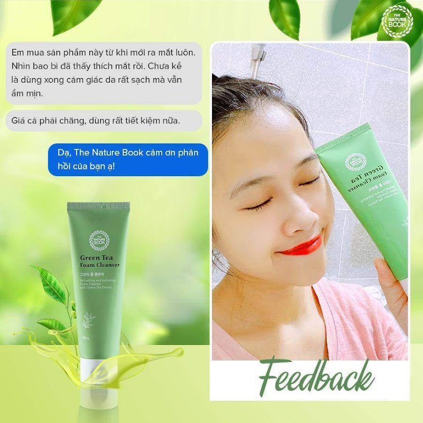 Sữa rửa mặt cho da mụn,da dầu chiết xuất trà xanh The nature book 120g | BigBuy360 - bigbuy360.vn