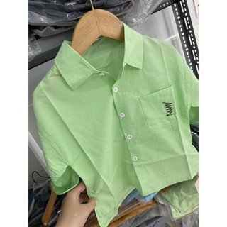 ÁO SƠ MI TRẮNG, XANH CHO BÉ