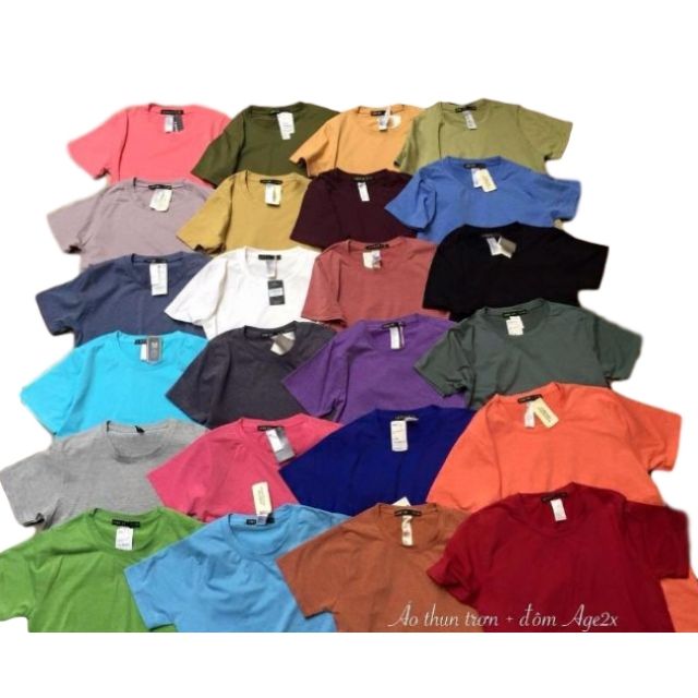 Áo thun trơn nam nữ AGE2X LOẠI 1