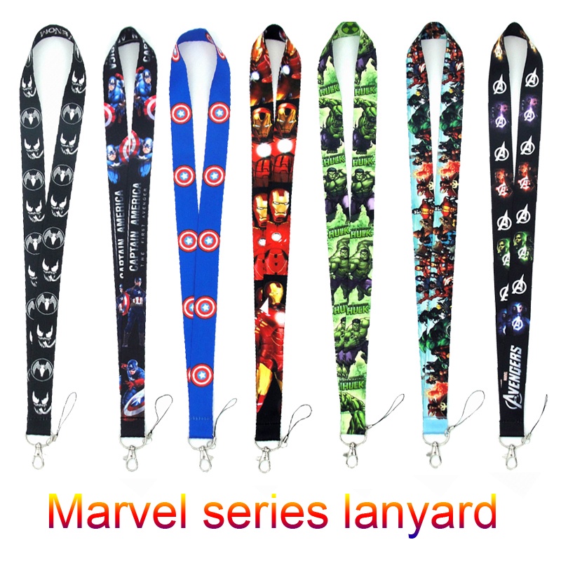 Dây Đeo Thẻ ID / Chìa Khóa Họa Tiết Siêu Anh Hùng Marvel Captain America Hulk Iron Man Dành Cho Nam Nữ Thanh Thiếu Niên
