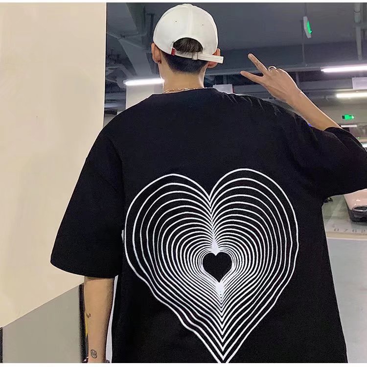 Áo Thun Dáng Rộng In Chữ Phong Cách Nhật Bản Thời Trang Mùa Hè Cho Nam Và Nữ Size M-5XL