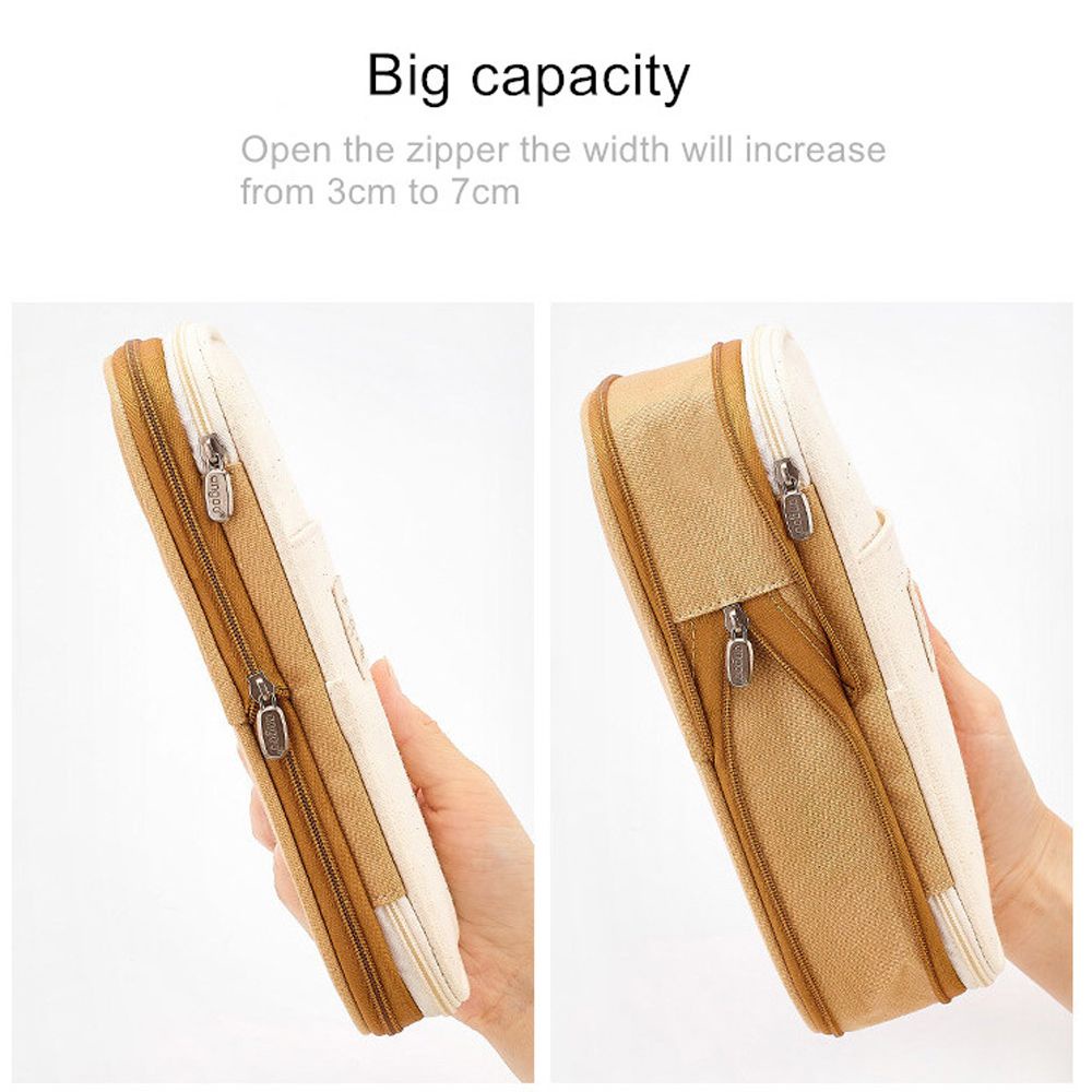 Túi Vải Canvas Đựng Bút / Mỹ Phẩm Sức Chứa Lớn Tiện Dụng Cho Học Sinh Giá Đỡ