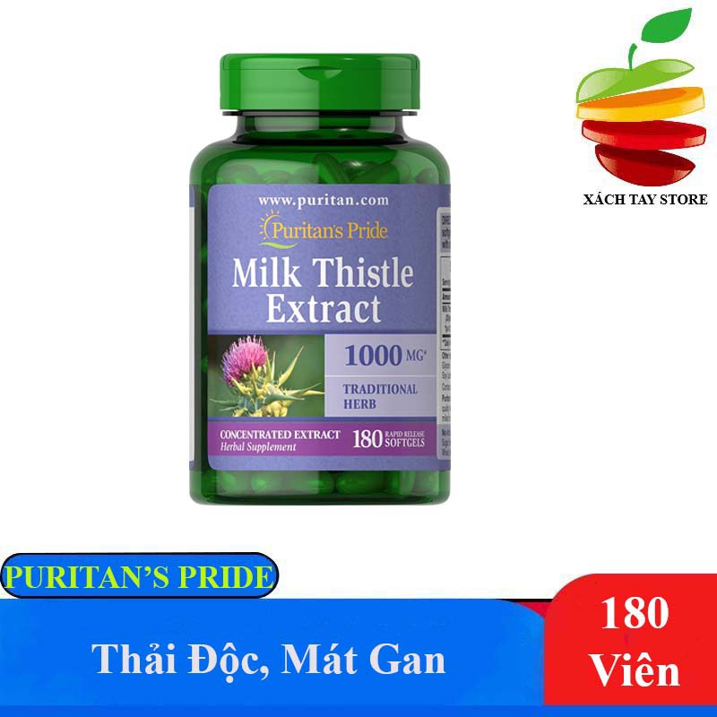 Viên Uống Giải Độc Gan Puritan's Pride Milk Thistle Extract 180 Viên