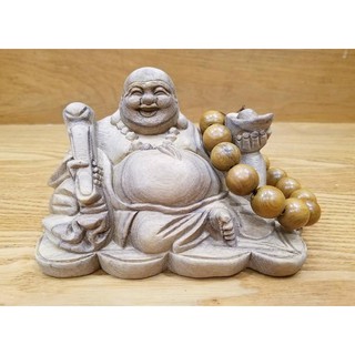 Tượng phật di lặc để ô tô gỗ xá xị -Tặng vòng tay gỗ bách xanh
