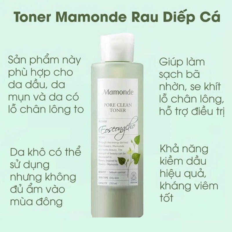 (HÀNG CHUẨN AUTHENTIC) Nước hoa hồng Mamonde diếp cá | BigBuy360 - bigbuy360.vn