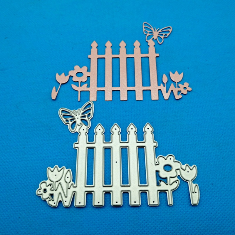 Khuôn Cắt Giấy Kim Loại Hình Hàng Rào Bướm Xinh Xắn