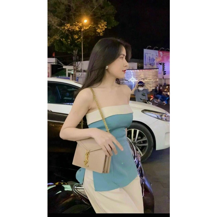 Set đồ thời trang nữ, áo hở vai kèm quần tây trẻ trung năng động, chất vải mèm mại thoải mái