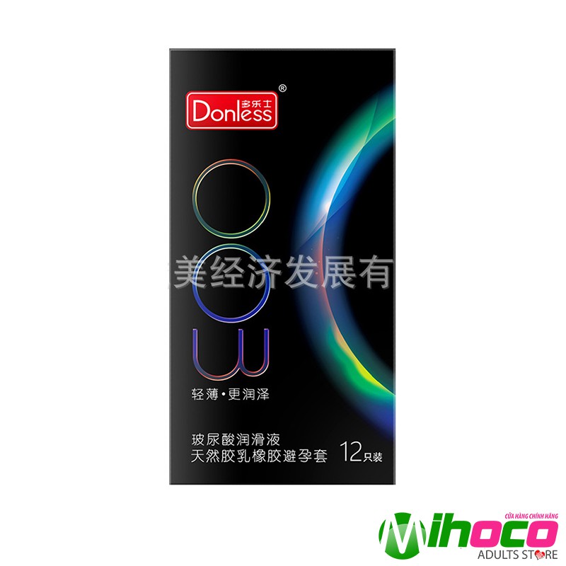 Bao cao su Donless 003 trơn chứa axit hyaluronic kéo dài thời gian quan hệ 12 bao - MIHOCO