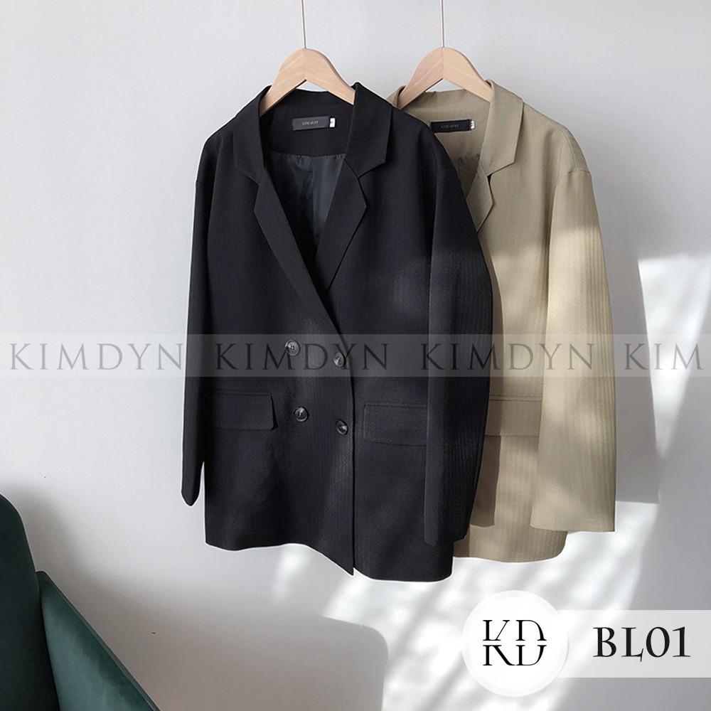 Áo blazer nữ form rộng cá tính 2 lớp KimDyn