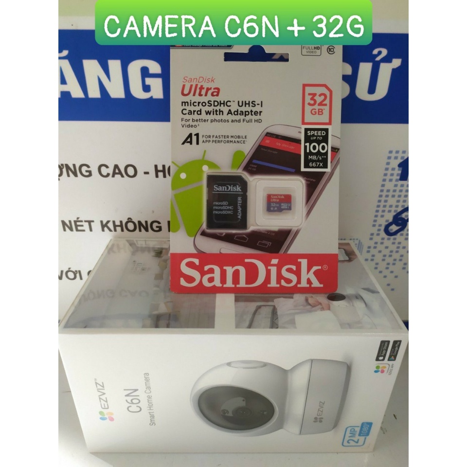 Camera IP Wifi Xoay 360 EZVIZ C6N 1080P 2MPX, Chính Hãng New 100%, Kèm hẻ nhớ 32G/64G [Tùy chọn]