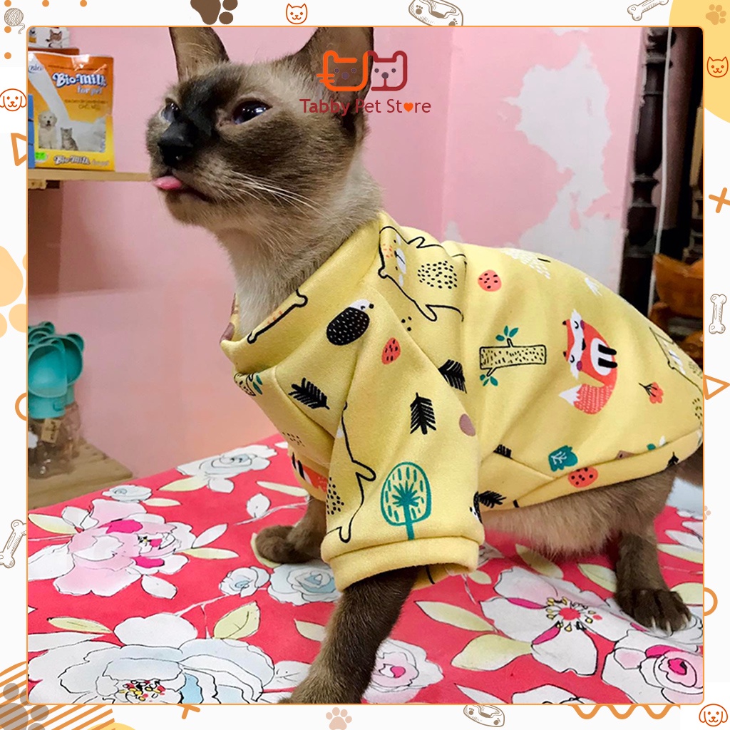 Quần áo cho chó mèo thú cưng chất liệu nỉ co giãn thời trang đáng yêu Tabby Pet Store