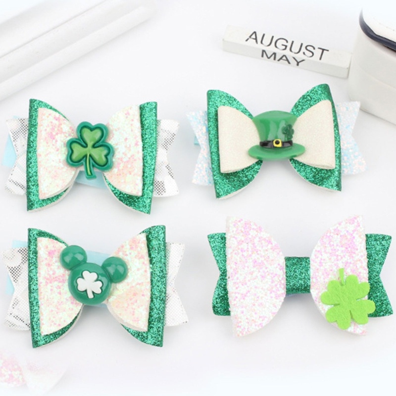 Youyo St Kẹp Tóc Hình Cỏ Ba Lá Đính Nơ Kim Loại Cho Ngày Lễ Hội Irish