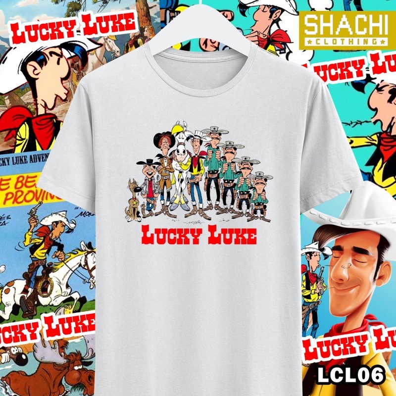 Áo Thun Họa Tiết Lucky Luke Old Comics - Lcl06 - Premium Cá Tính