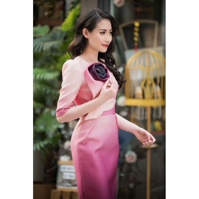 ĐẦM ÔM BODY OMBRE LOANG MÀU ĐÍNH HOA