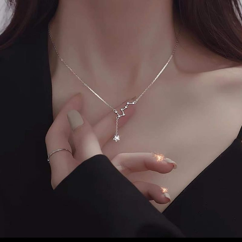 Dây chuyền bạc dây thiên hà sao thả đá sao lấp lánh