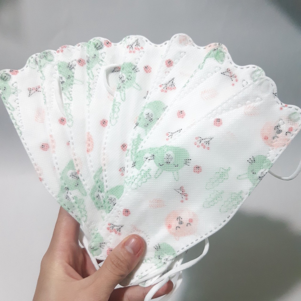 [10 Chiếc] Bé 4-12 Tuổi Khẩu Trang KF94 DQ Mask Kids 4D Y Tế Duy Quân Xuân Lai Chất Dày Dặn Quai Bền Dáng Đẹp Ôm Sát Mặt