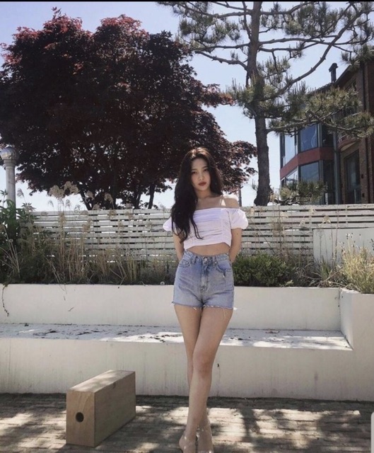 Áo croptop nhún 2 bên bẹt vai 3 màu
