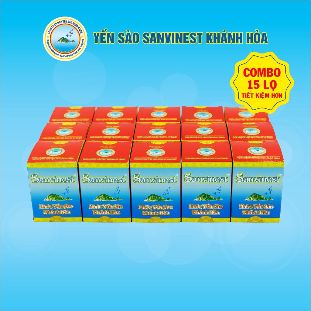 [Combo 15 lọ] Nước Yến sào Sanvinest Khánh Hòa đóng lọ 70ml