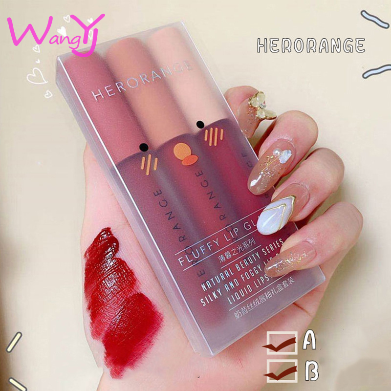 [Hàng mới về] Bộ 3 Thỏi Son Kem Lì Mịn Như Nhung Herorange Vỏ Màu Trắng | BigBuy360 - bigbuy360.vn