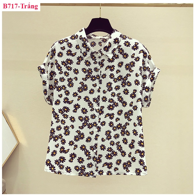 B717 ÁO SƠ MI NÚT NGỌC SANG TRỌNG SALE LẺ SIZE
