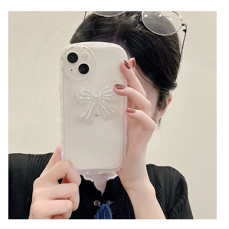 Oppo A74 A95 A54 A52 A72 A92 A3S A1K A37 A37F Neo 9 F5 Youth F11 Reno 2Z 2F 7 Reno7 4G 5G Bling 3D Laser Crystal Heart Bow Candy Clear Airbag Shockproof Soft Phone Case Round Camera Proction Full Back Cover NKS 04