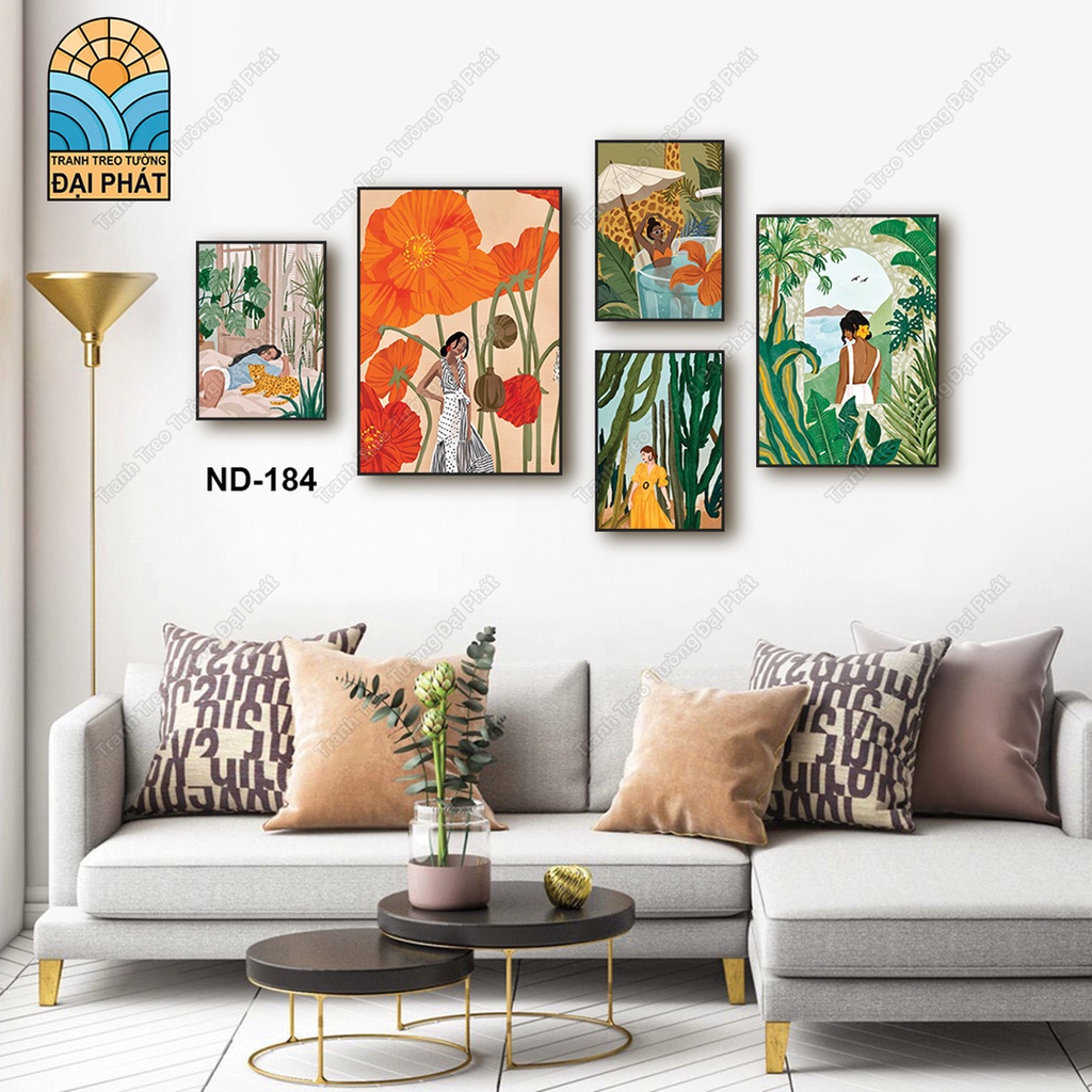 SET BỘ 5 TRANH TREO TƯỜNG TRÁNG GƯƠNG CAO CẤP TREO PHÒNG KHÁCH, PHÒNG NGỦ HIỆN ĐẠI