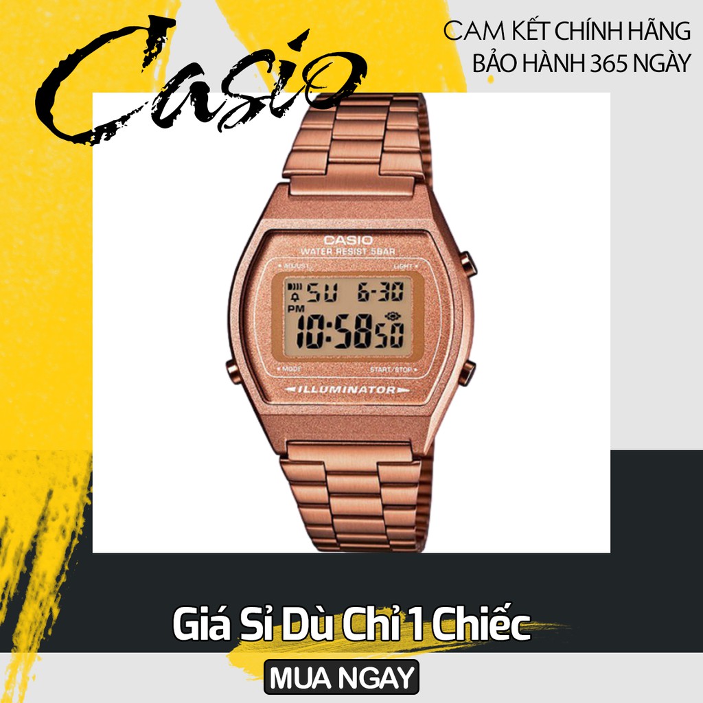 Đồng Hồ NỮ CASIO B640WC ĐIỆN TỬ MẠ VÀNG HỒNG