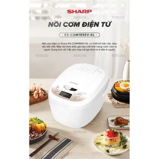 Nồi cơm điện tử Sharp 1.8L KS-COM186EV-GL Công Suất 830W