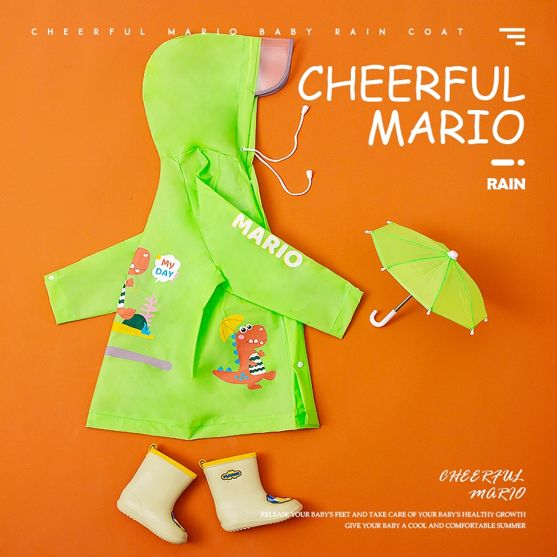 2022 mới cheerful mario áo mưa cho bé - ảnh sản phẩm 6