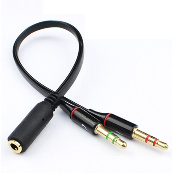 Jack Gộp Audio Và Micro thành Jack 3.5 - gộp audio và mic 3.5 ra tai nghe (Loại đẹp) - 2 kim ra 1 lỗ