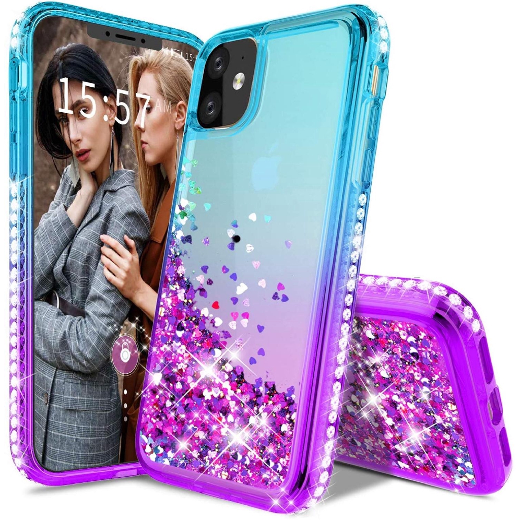 Ốp điện thoại kim tuyến gradient lấp lánh cho iPhone 11 Pro XS Max XR X 8 7 6S 6 Plus 5S SE 5