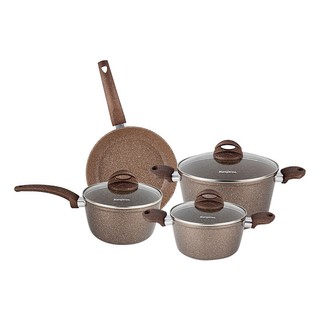 Bộ nồi chống dính Bộ nồi chảo nhôm vung kính size 18, 24, 26 Kangaroo KG992M