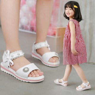 Sandal đính nơ cho bé gái đi học đi chơi